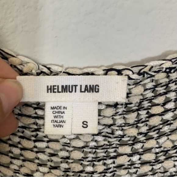 Helmut Lang Knit Linen Blend Sleeveless Scoop Neck Hi-Low Hem Top size Small - Picture 6 of 11